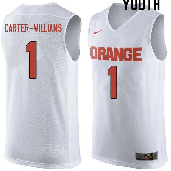 Youth #1 Michael Carter-Williams Syracuse White College Basketball Jerseys Sale-White